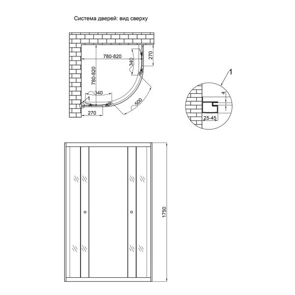 Душова кабіна Lidz Latwa SC80x80.SAT.MID.FR скло 4 мм SD00047608 фото