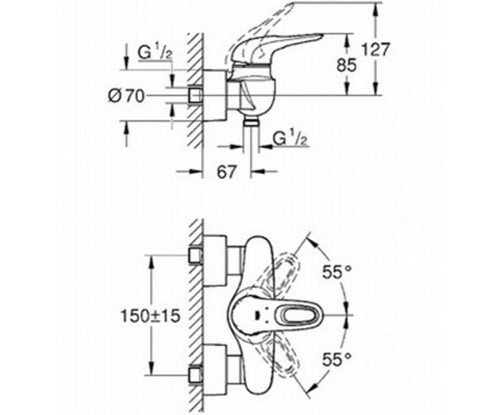 Смеситель для душа Grohe Eurostyle 33590003 33590003 фото