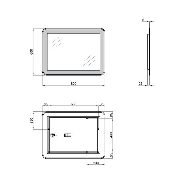 Дзеркало Qtap Swan 600x8000 з LED-підсвічуванням Reverse SD00045748 фото