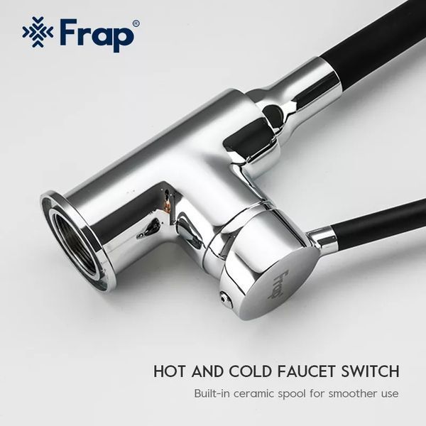 Смеситель для кухни Frap F4044 с гибким изливом черный/хром F4044 фото