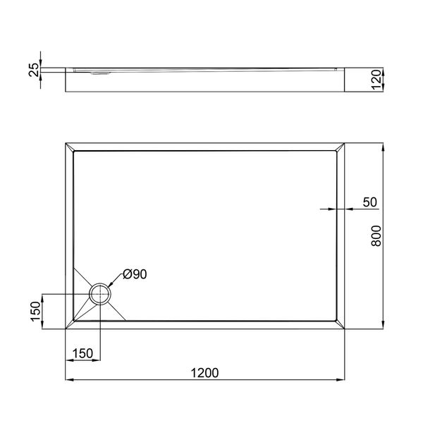 Душовий піддон Qtap Tern 120x80x12 см SD00046991 фото