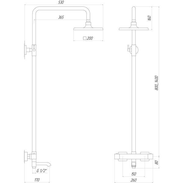 Душова система Globus Lux Termostatic Q GLM-0041T 000018474 фото