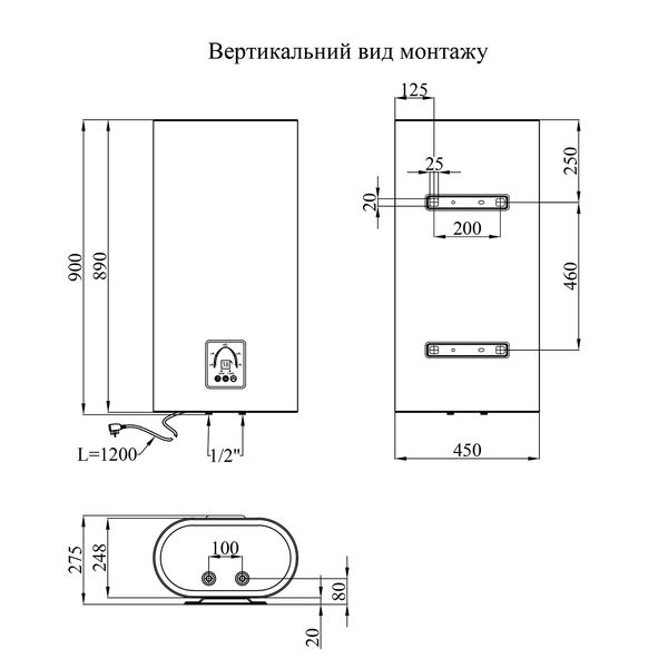 Водонагрівач Kroner Flacher K50F2-D CV031150 фото