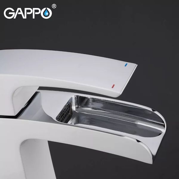 Змішувач для умивальника Gappo G1007-30 білий/хром G1007-30 фото
