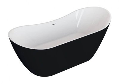 Ванна акриловая отдельностоящая Polimat Abi 180x80 см черная матовая 00044 фото