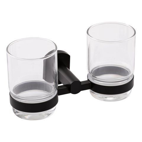Стакан с держателем Qtap Liberty двойная Black SD00040023 фото