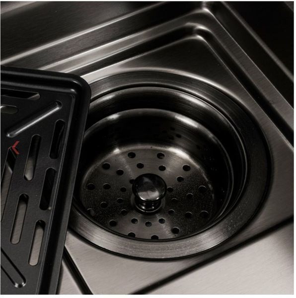 Кухонна мийка Platinum Handmade 75*46DB чорна (3.0/1 мм) SP000041259 фото