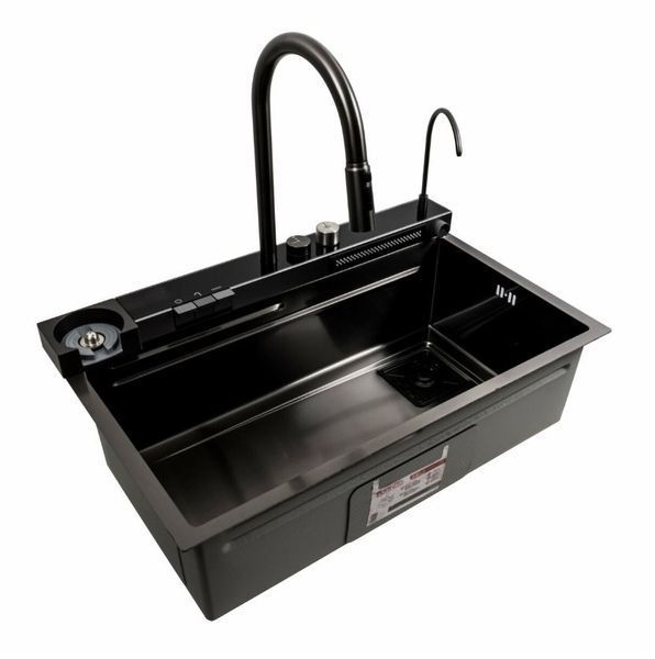 Кухонна мийка Platinum Handmade 75*46DB чорна (3.0/1 мм) SP000041259 фото
