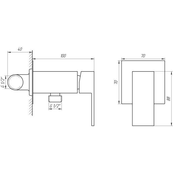 Змішувач гігієнічний Globus Lux Niagara GLN-0-106MIX-BB 000021909 фото