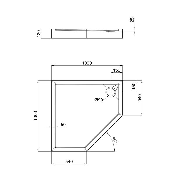 Душовий піддон Qtap Diamond 100x100x12 см SD00046993 фото