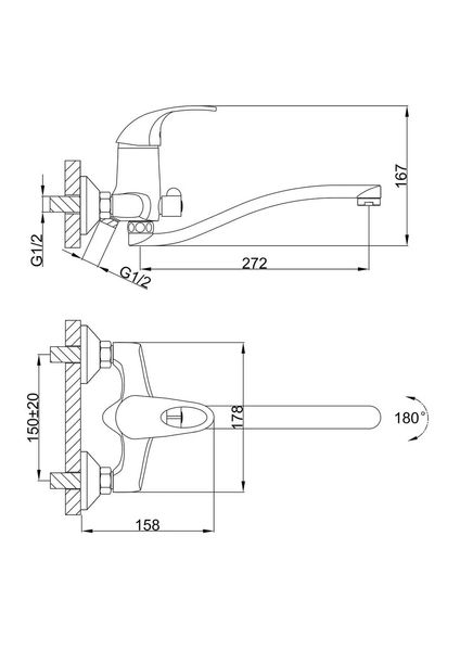 Змішувач для ванни Frap F2203 хром F2203 фото