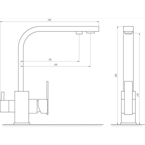 Смеситель для кухни под осмос Globus Lux Lazer GLLR-0111-11-Graphite 000021916 фото