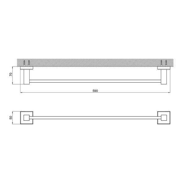 Тримач для рушника Qtap Crow 590 мм Black SD00042725 фото