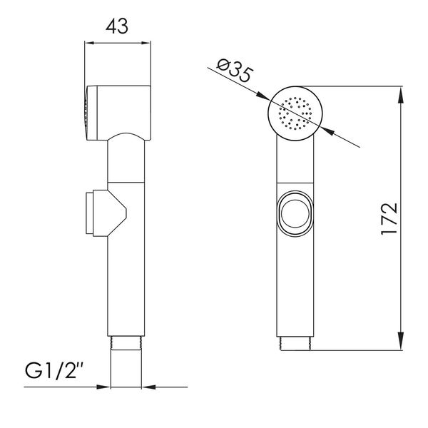 Лейка для гигиенического душа Imprese B7001 054443 фото