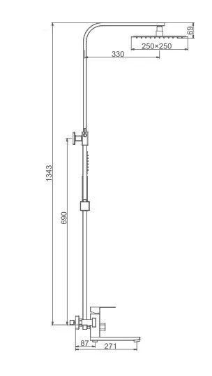 Душевая система Frap F24802-6 черная F24802-6 фото
