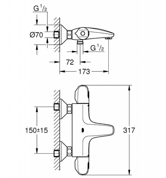 Термостат для ванни Grohe Grohtherm 1000 34155003 34155003 фото