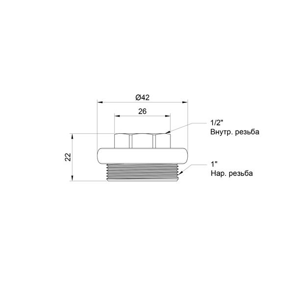 Футорка радиаторная SD Plus SD11515S 1"х1/2" левая SD00004608 фото