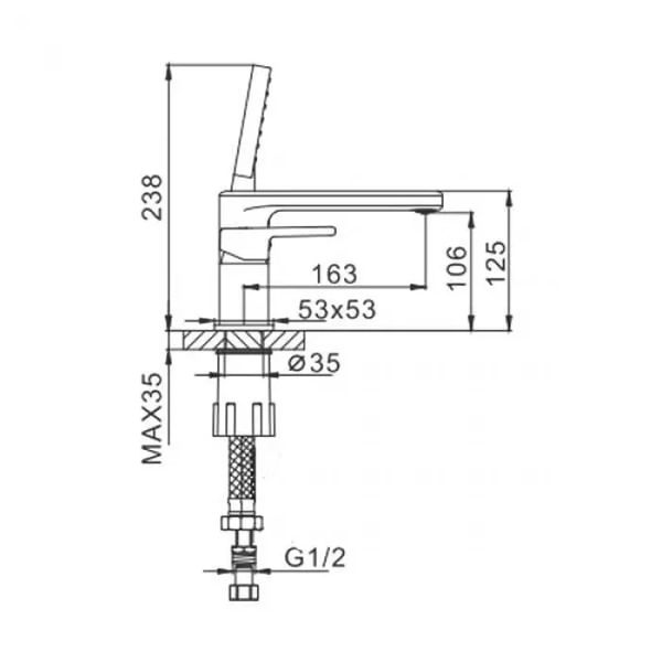 Смеситель для ванны на борт Frap F1160 хром F1160 фото