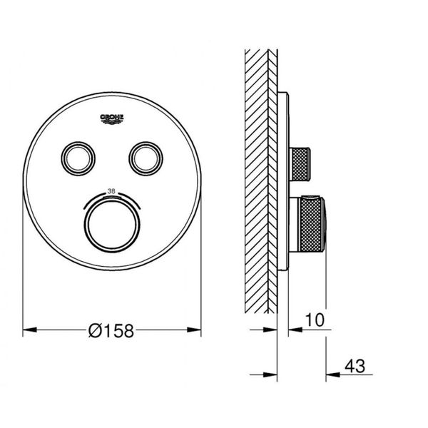 Термостат скрытого монтажа Grohe Grohtherm SmartControl 29119000 29119000 фото