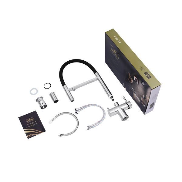 Змішувач для кухні з фільтром Kroner KRP Edelstahl Klassisch - ESG03815BLK CV027933 фото