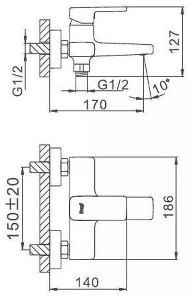 Змішувач для ванни Frap F3260 хром F3260 фото