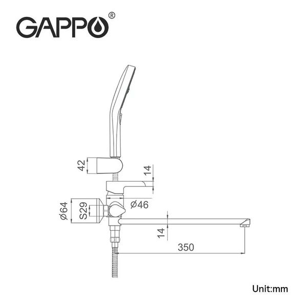 Смеситель для ванны Gappo G2203-8 белый/хром G2203-8 фото