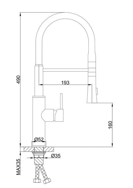 Смеситель для кухни Frap F4452-6 с гибким изливом хром F4452-6 фото