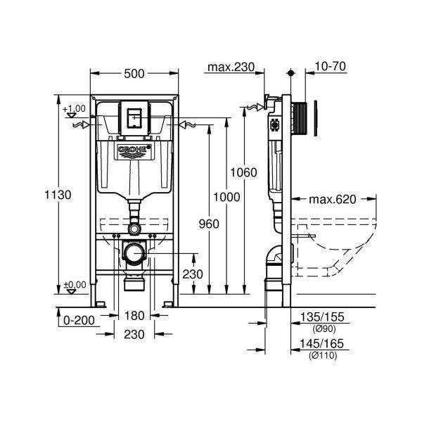 Інсталяція для унітазу Grohe Solido (кнопка Even Black) 38966KF0 38811KF0 фото