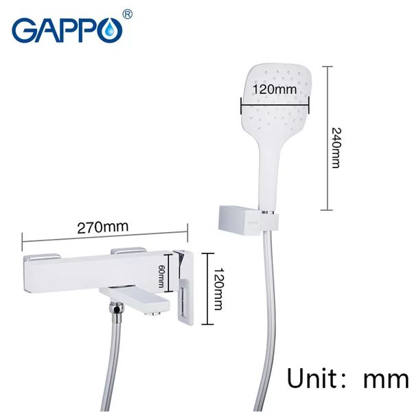 Змішувач для ванни Gappo G3217-8 білий/хром G3217-8 фото