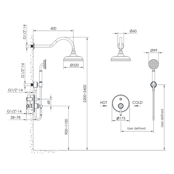 Душова система прихованого монтажу Imprese Hydrant ZMK031806110 060390 фото