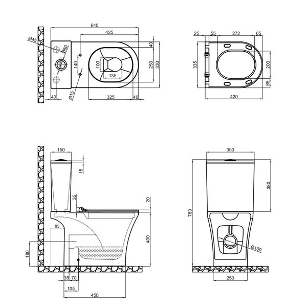 Унітаз-компакт Qtap Presto безобідковий Soft-close SD00045982 фото