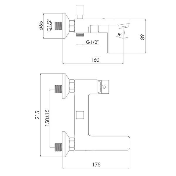 Смеситель для ванны Imprese Karlov хром f03207601AA 084272 фото