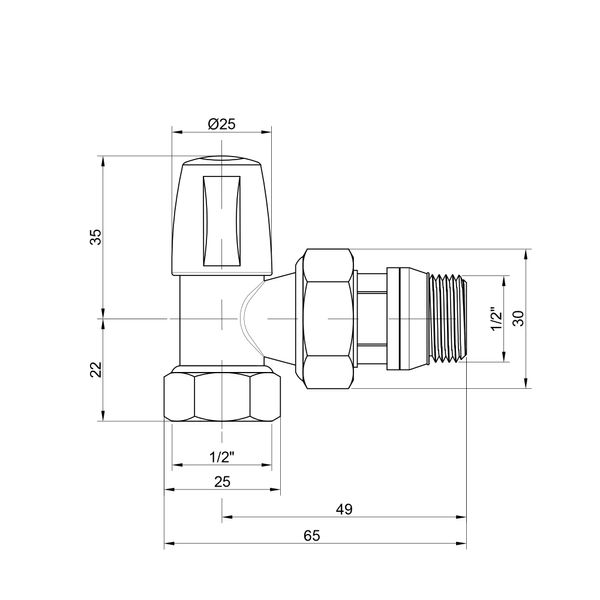 Кран радіаторний Icma №805+940 1/2" кутовий SD00017976 фото