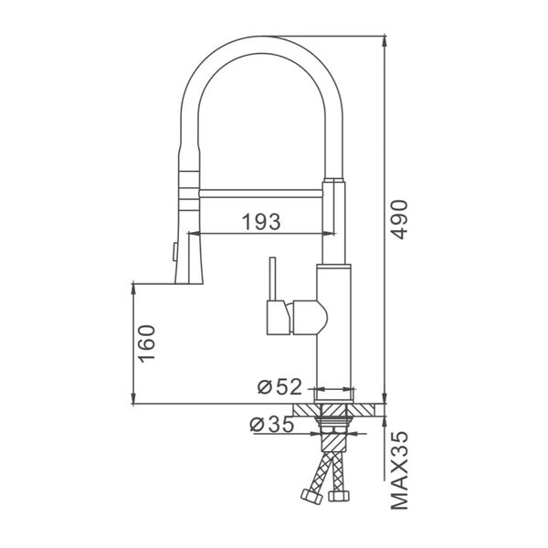 Смеситель для кухни Frap F4452-7 с гибким изливом черный/хром F4452-7 фото