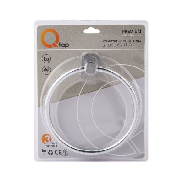 Тримач для рушника Qtap Liberty D 160 мм Chrome SD00031712 фото