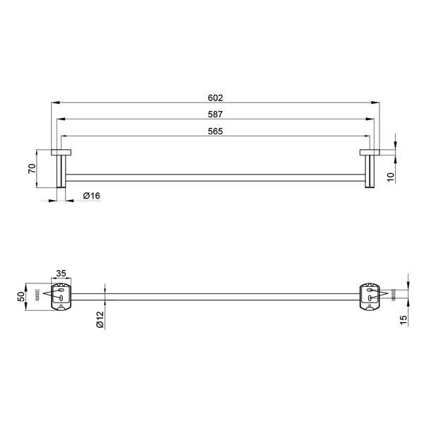 Тримач для рушника Qtap Liberty 605 мм Black SD00040030 фото