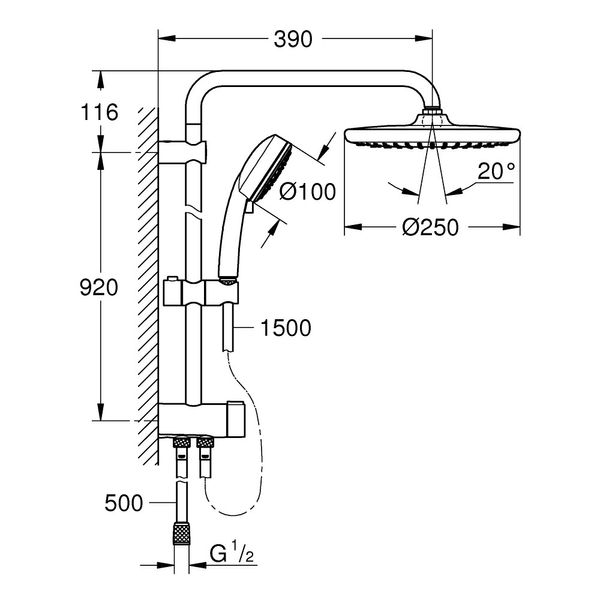 Душевая система Grohe Tempesta Cosmopolitan System 250 26675000 26675000 фото