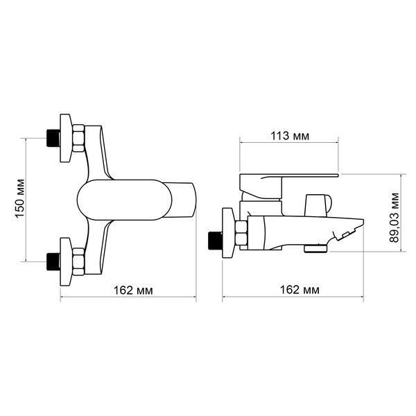 Смеситель для ванны Lidz Tani 0061 Chrome SD00051087 фото
