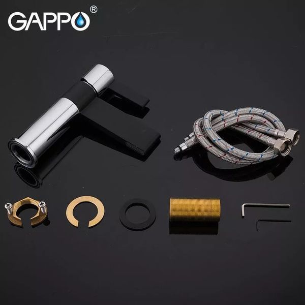 Змішувач для умивальника Gappo G1081 чорний/хром G1081 фото