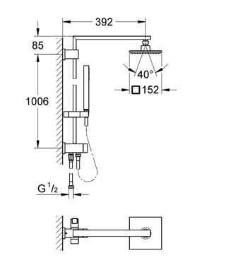 Душова система Grohe Euphoria Cube System 150 27696000 27696000 фото