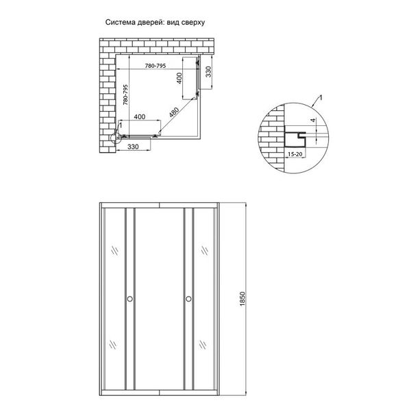 Душова кабіна Lidz Wawel SC80x80.SAT.LOW.FR скло 4 мм SD00047620 фото