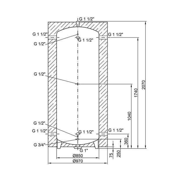 Теплоакумулятор Thermo Alliance TA-ТАМ-00 300 з ізоляцією 60 мм SD00047695 фото