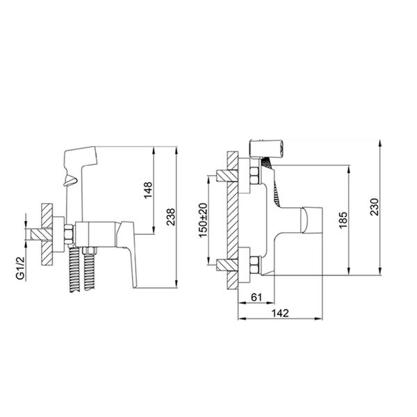 Гігієнічний душ Frap F2071-6 чорний F2071-6 фото