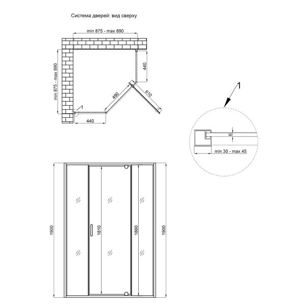 Душова кабіна Qtap Leo CRM10995-AC6 90х90 см скло 6 мм SD00039707 фото