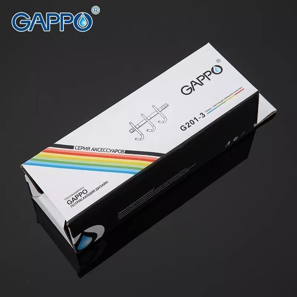 Вешалка для полотенец Gappo G201-3 на 3 крючка хром G201-3 фото