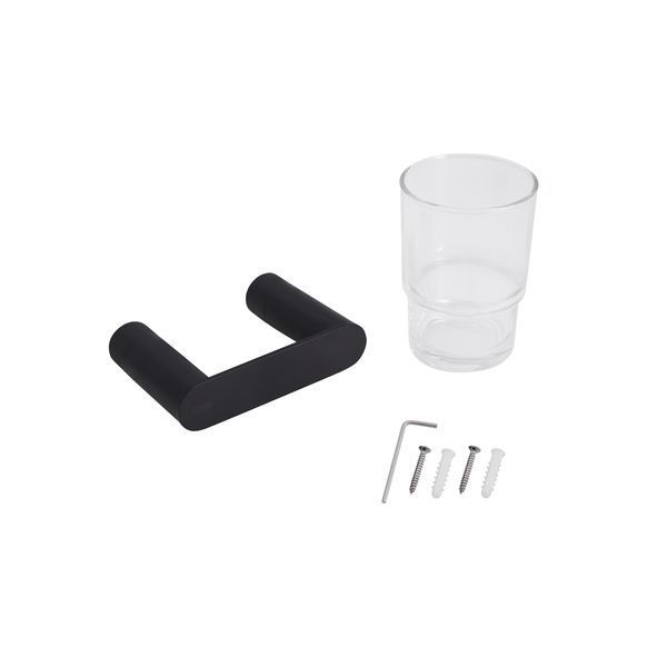 Склянка з тримачем Qtap Scorpio Black SD00042769 фото
