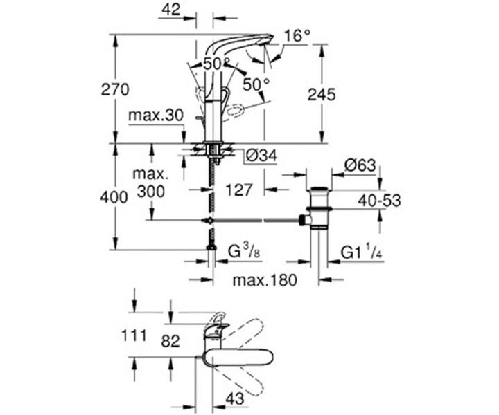 Смеситель для умывальника Grohe Eurostyle L-Size 23569003 23569003 фото