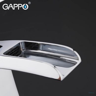 G1007-30 Смеситель для умывальника водопад гайка белый/хром Ø25 Gappo Jacob 1/8