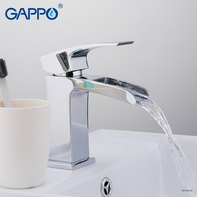 G1007-30 Смеситель для умывальника водопад гайка белый/хром Ø25 Gappo Jacob 1/8
