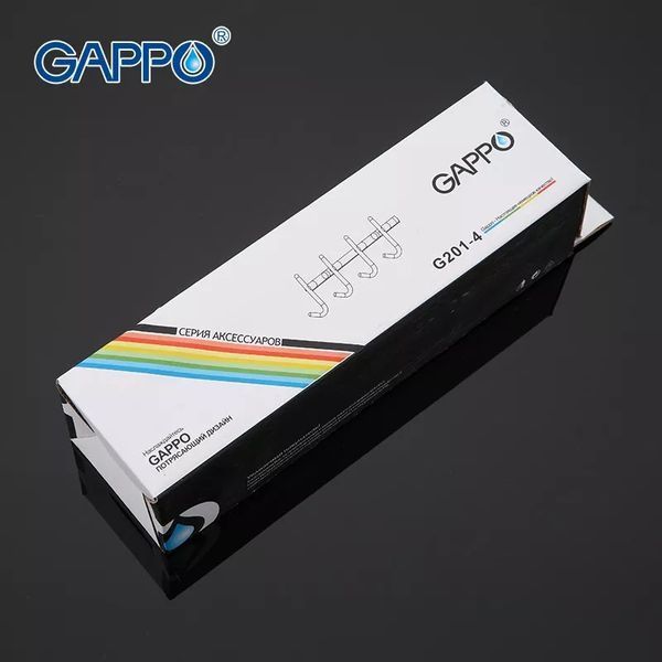 Вешалка для полотенец Gappo G201-4 на 4 крючка хром G201-4 фото